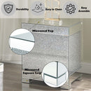 Mallika End Table, Mirrored & Faux Round Crystals