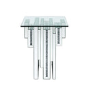 Lotus End Table, Mirrored & Faux Ice Cube Crystals