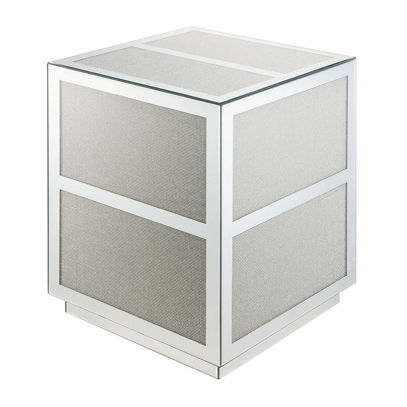 Noralie End Table, Mirrored & Faux Diamonds