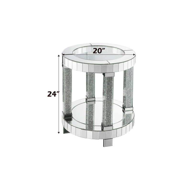 Noralie End Table, Mirrored & Faux Diamonds
