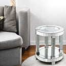 Noralie End Table, Mirrored & Faux Diamonds
