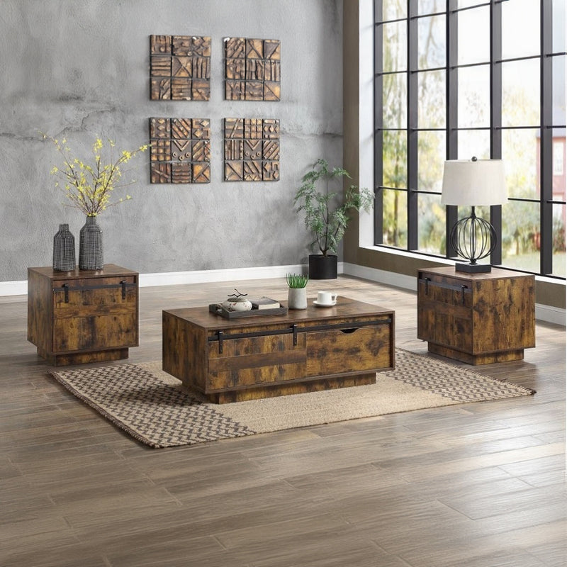 Bellarosa End Table, Rustic Oak Finish