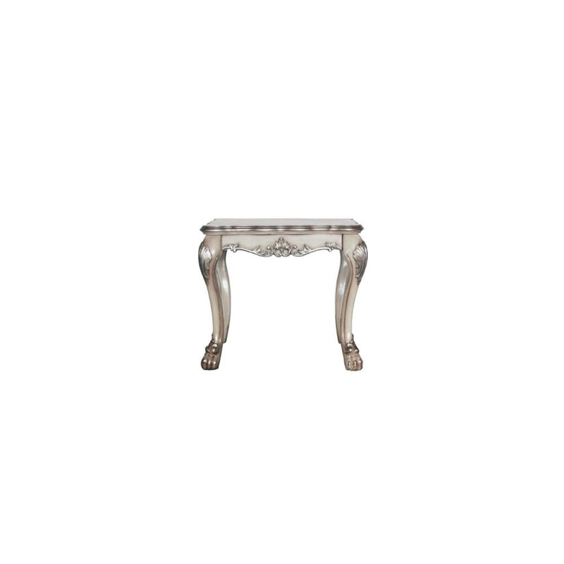 Dresden End Table, Vintage Bone White Finish Acme