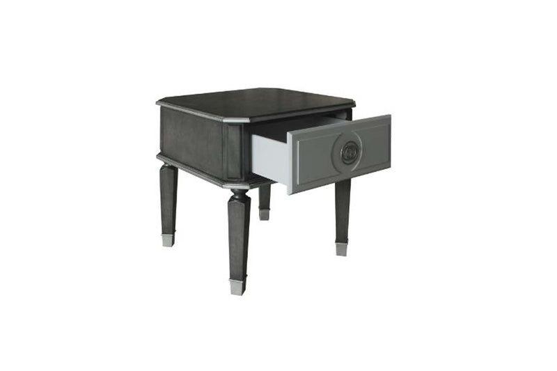 House Beatrice End Table, Charcoal & Light Gray Finish Acme