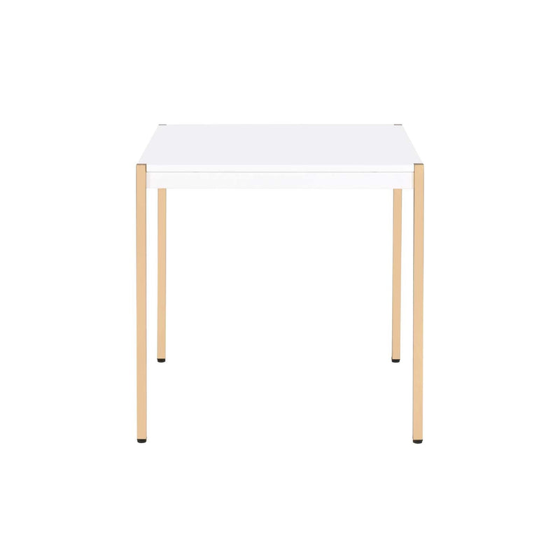 Otrac End Table, White & Gold Finish Acme