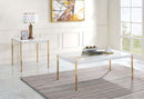 Otrac End Table, White & Gold Finish Acme