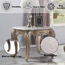 Elozzol End Table, Marble Top & Antique Bronze Finish Acme