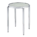 Abbe End Table, Glass & Chrome Finish Acme