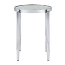 Abbe End Table, Glass & Chrome Finish Acme