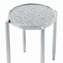 Abbe End Table, Glass & Chrome Finish Acme