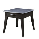 Zemocryss End Table, Sintered Stone Top Marble Top & Dark Brown Finish Acme