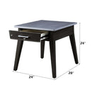 Zemocryss End Table, Sintered Stone Top Marble Top & Dark Brown Finish Acme