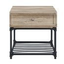 Brantley II End Table, Oak & Sandy Black Finish Acme