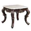 Benbek End Table, Marble & Antique Oak Finish Acme