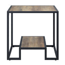 Idella End Table, Rustic Oak & Black Finish Acme