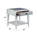 Katia End Table, Rustic Gray & Weathered White Finish Acme