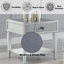 Katia End Table, Rustic Gray & Weathered White Finish Acme