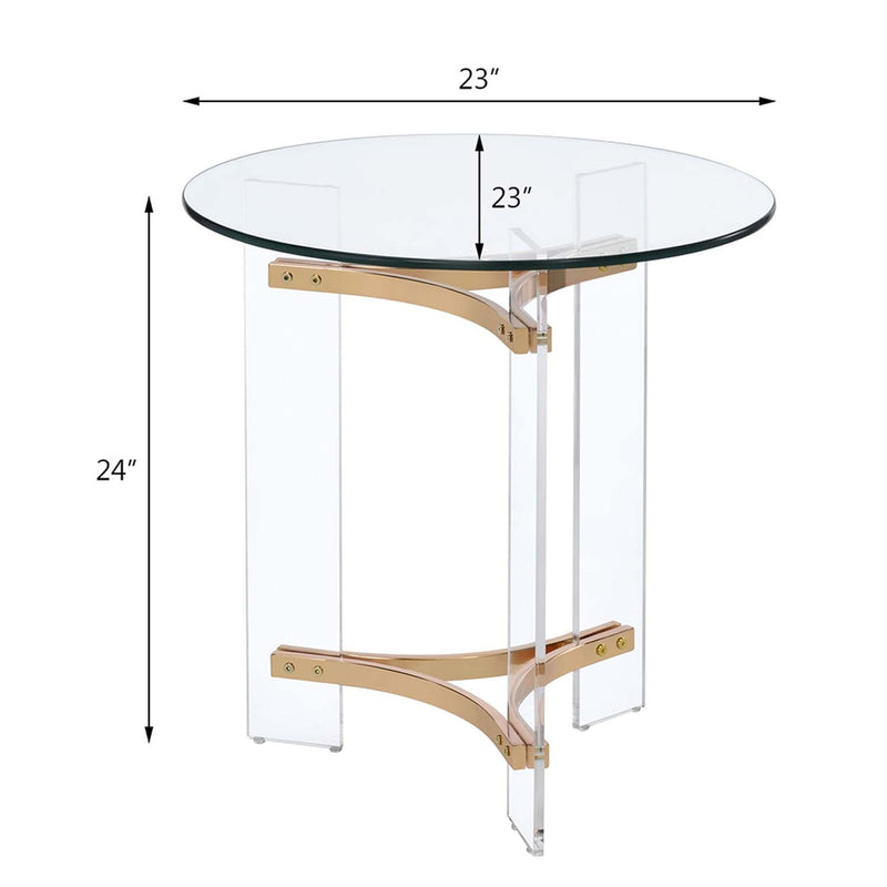 Sosi End Table, Gold Finish Acme
