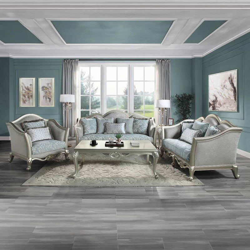 Qunsia End Table, Champagne Finish Acme