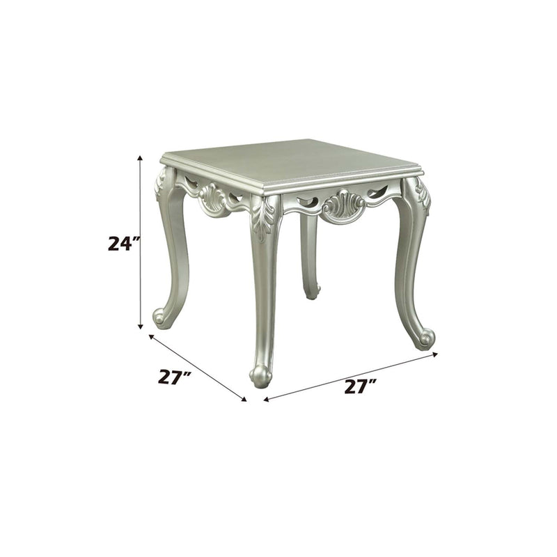 Qunsia End Table, Champagne Finish Acme
