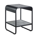 Raziela End Table, Concrete Gray & Black Finish Acme