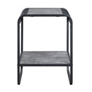 Raziela End Table, Concrete Gray & Black Finish Acme
