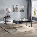Raziela End Table, Concrete Gray & Black Finish Acme