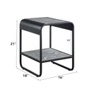 Raziela End Table, Concrete Gray & Black Finish Acme