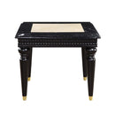 Tayden End Table, Marble Top & Black Finish Acme