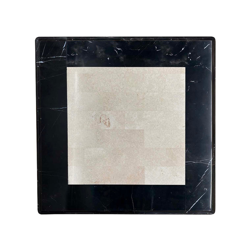 Tayden End Table, Marble Top & Black Finish Acme