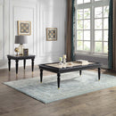 Tayden End Table, Marble Top & Black Finish Acme