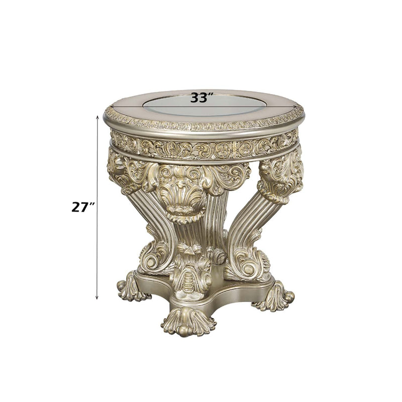 Danae End Table, Champagne & Gold Finish Acme