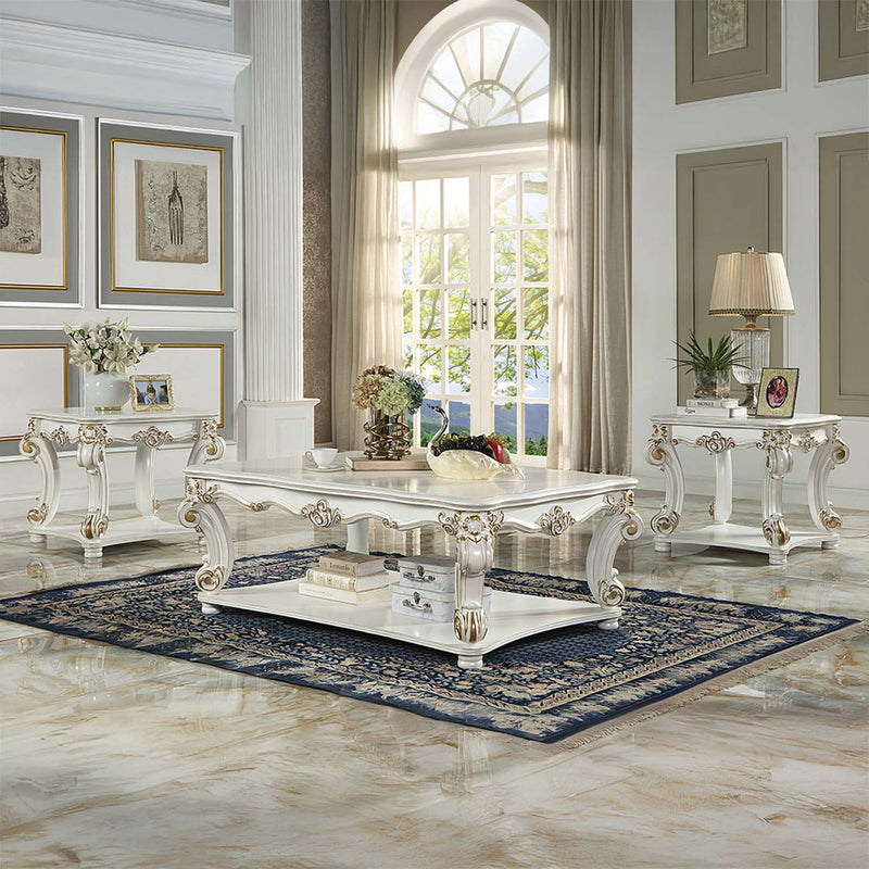 Vendome End Table, Antique Pearl Finish Acme