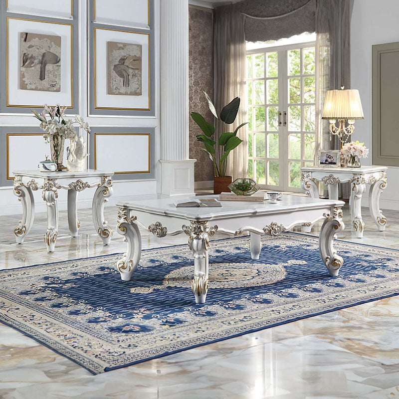 Vendome II End Table, Antique Pearl Finish Acme