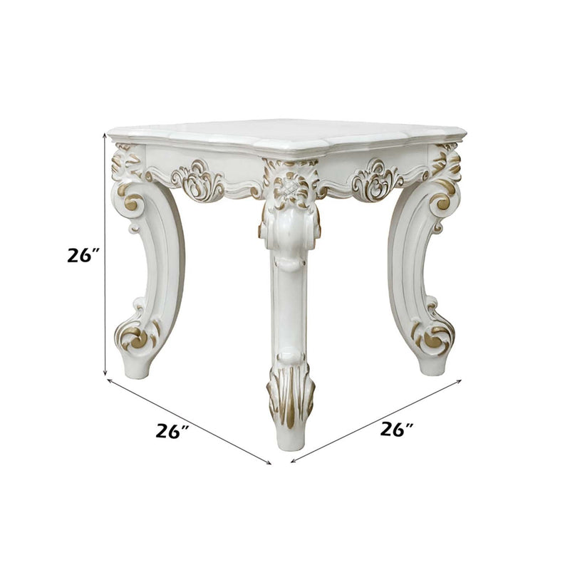 Vendome II End Table, Antique Pearl Finish Acme