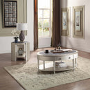 Kasa End Table, Sintered Stone & Champagne Finish Acme