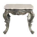 Miliani End Table, Natural Marble Top & Antique Bronze Finish Acme