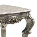 Miliani End Table, Natural Marble Top & Antique Bronze Finish Acme