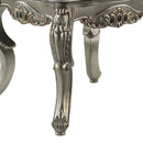 Miliani End Table, Natural Marble Top & Antique Bronze Finish Acme