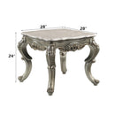 Miliani End Table, Natural Marble Top & Antique Bronze Finish Acme