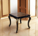 Betria End Table, Engineered Stone Top, Gold & Black Finish Acme