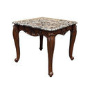 Nayla End Table, Natural Marble Top & Cherry Finish Acme