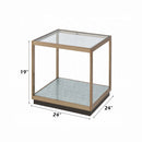 Kaia End Table, Glass & Gold Finish Acme