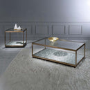 Kaia End Table, Glass & Gold Finish Acme