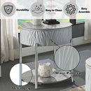 Yukino End Table, Gray High Gloss & Chrome Finish Acme
