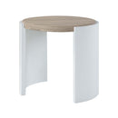 Zoma End Table, Oak & White High Gloss Finish Acme