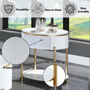 Daveigh End Table, White  High Gloss & Gold Finish Acme