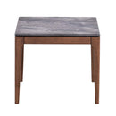 Bevis End Table, Engineered Stone Top & Walnut Finish Acme