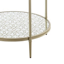 Zaba End Table, Glass Top & Champagne Finish Acme