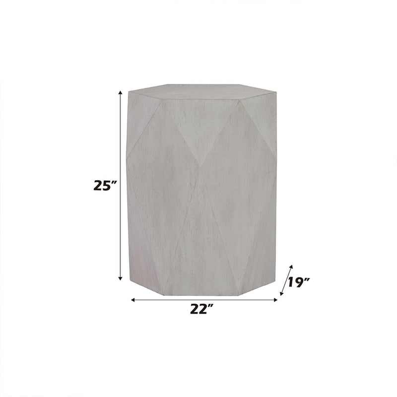 Hanniel End Table, Antique White Finish Acme